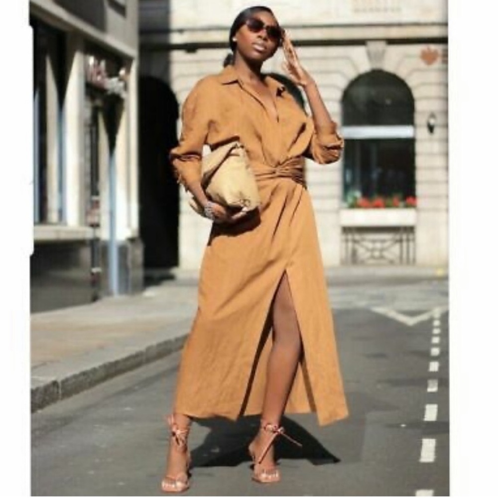 LONG DRAPED DRESS - Picture 2 of 9